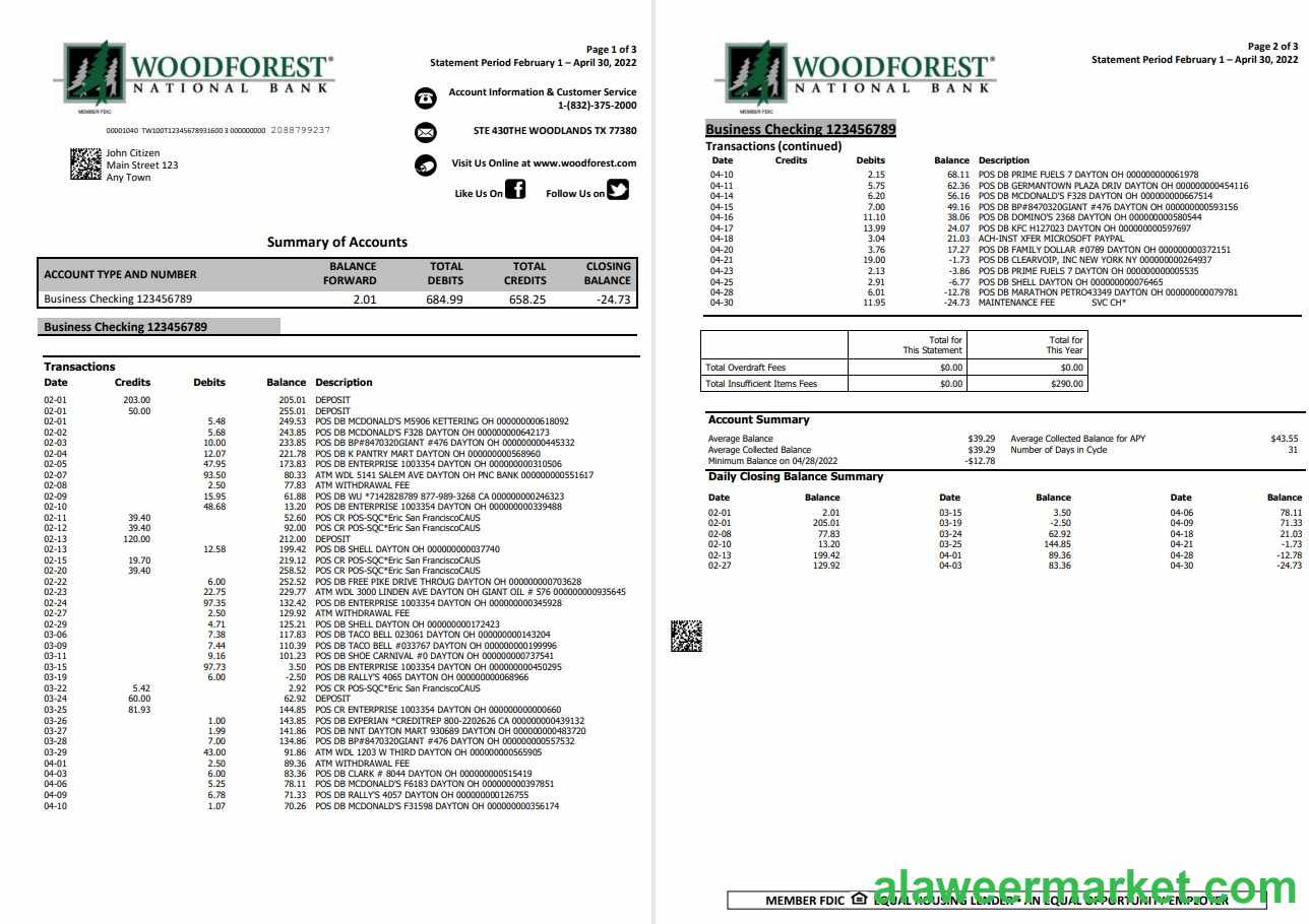 USA Woodforest 3 pages